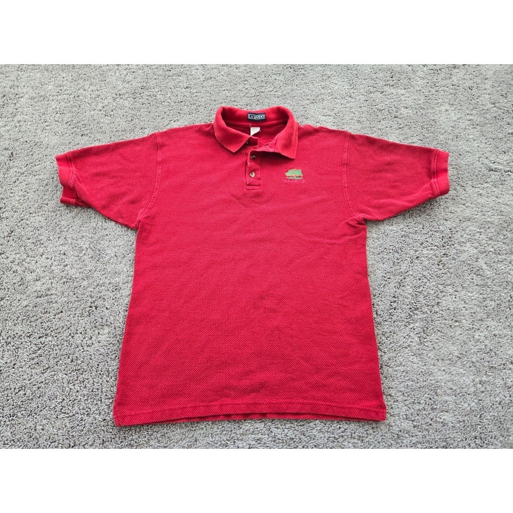 Vintage La Loving Polo Shirt Mens Large Red Short Sleeve Cotton‎ Golf